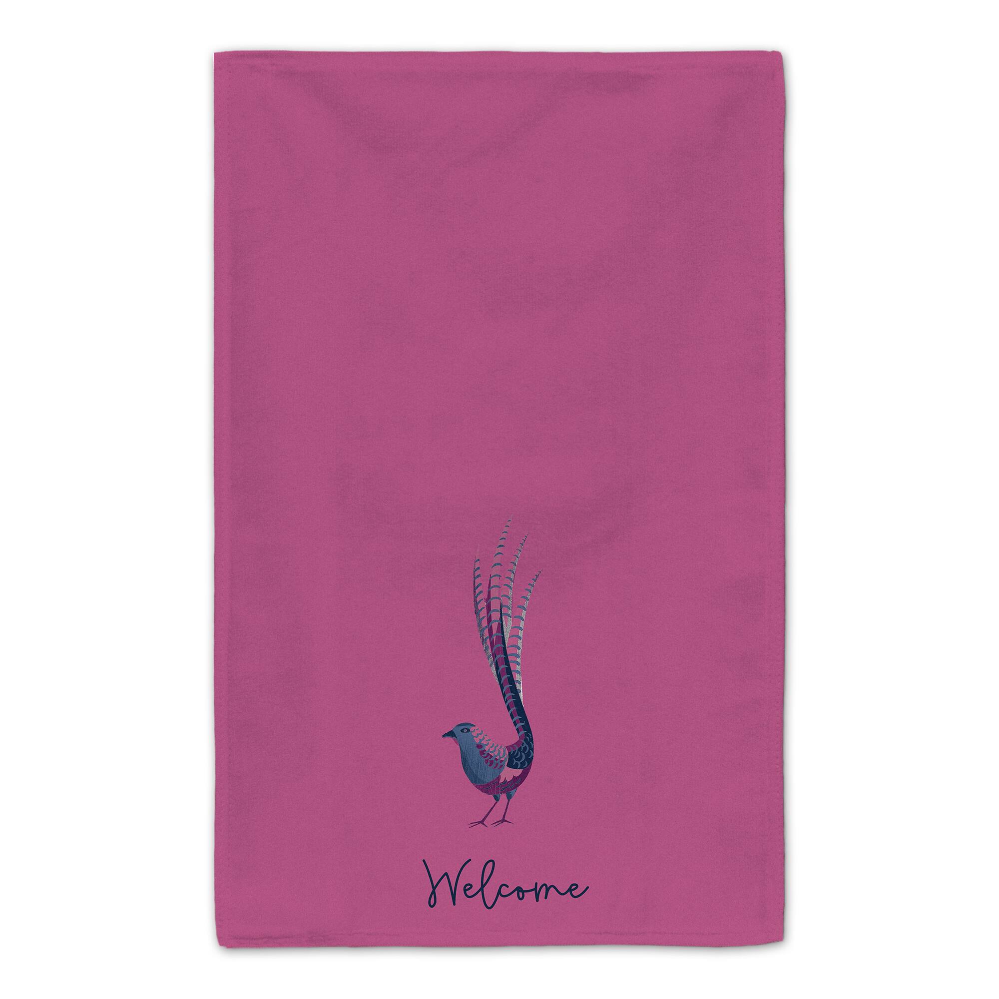 Welcome Peacock Tea Towel - Set of 2